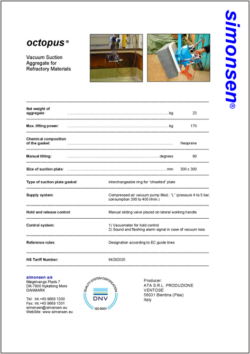 Datasheet octopus lifter